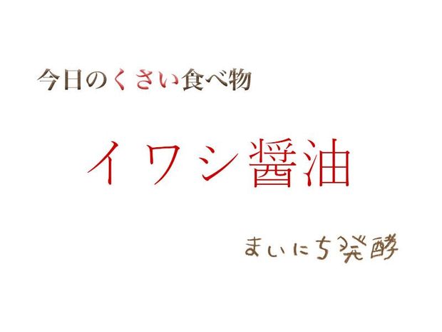 くさい食べもの大全 5月12日の発酵:イワシ醤油