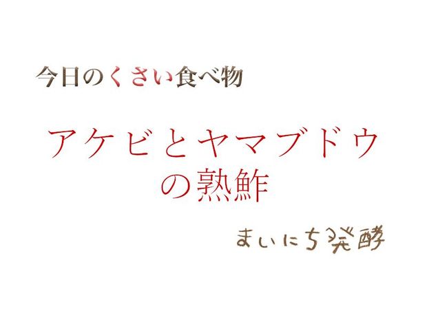 くさい食べもの大全 6月7日の発酵:アケビとヤマブドウの熟鮓