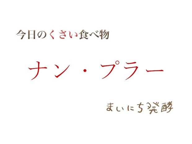 くさい食べもの大全 5月17日の発酵:ナン・プラー